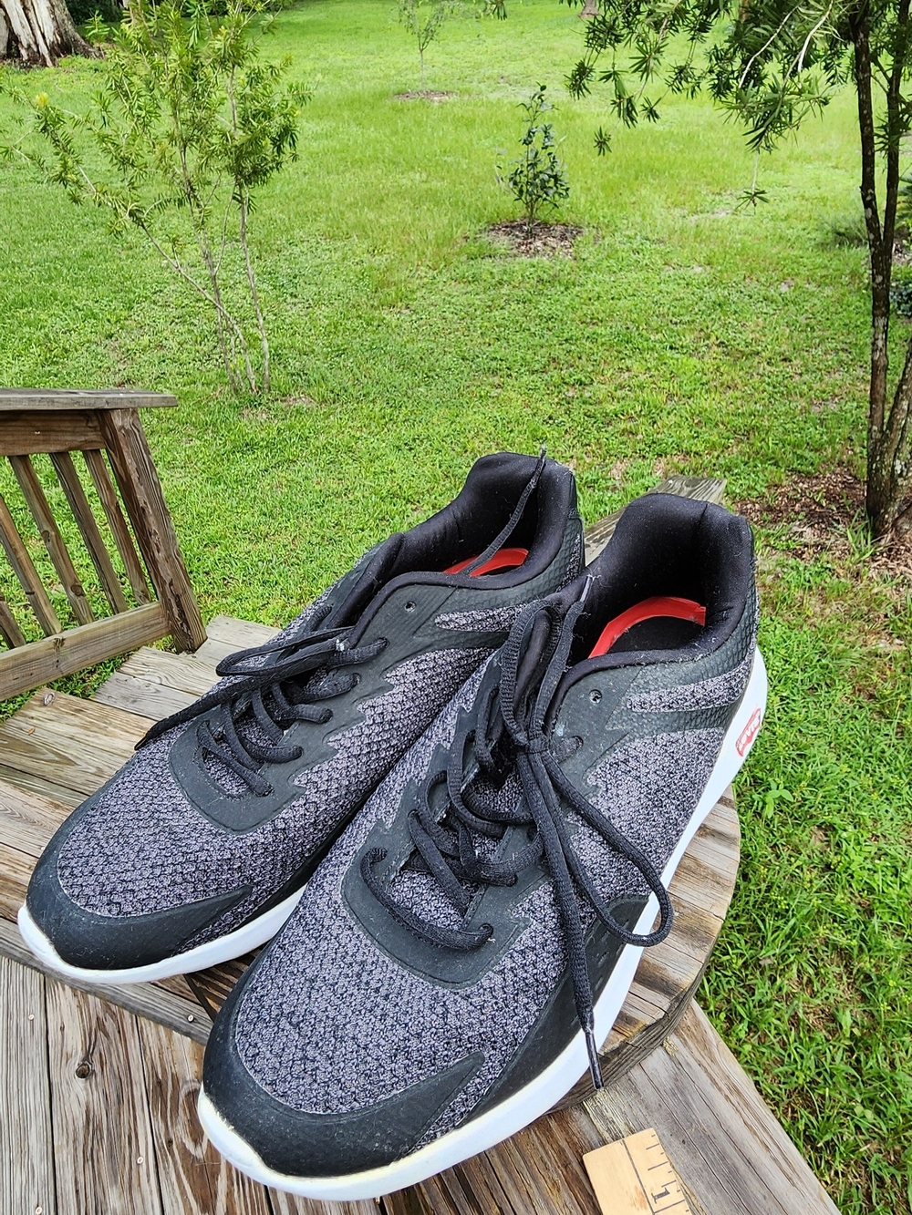 Levi's Black and Gray Knit Athletic Sneakers with White Midsole